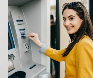 Lady at ATM