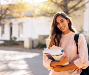 Smiling college student