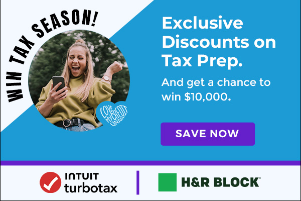 Exclusive discounts on tax prep and get a chance to win money