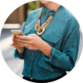 Person looking at cell phone