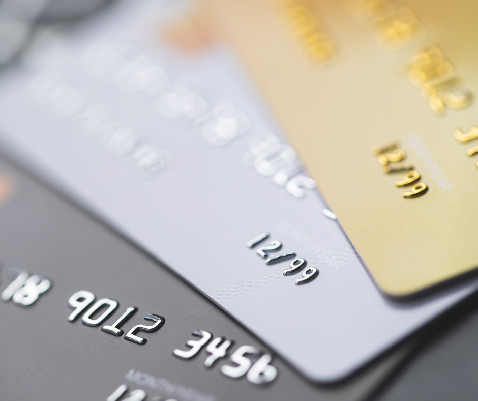 Stack of store credit cards